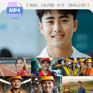 高清各行各业笑脸幸福喜悦微笑笑容AIGC人物中国各行业表视频素材