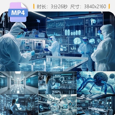 高清智慧医疗生命科学未来医院健康大数据研究CT创新设备视频素材