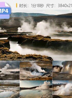 高清地热地貌勘探工程技术与发电系统站温泉区岩浆水沉积视频素材