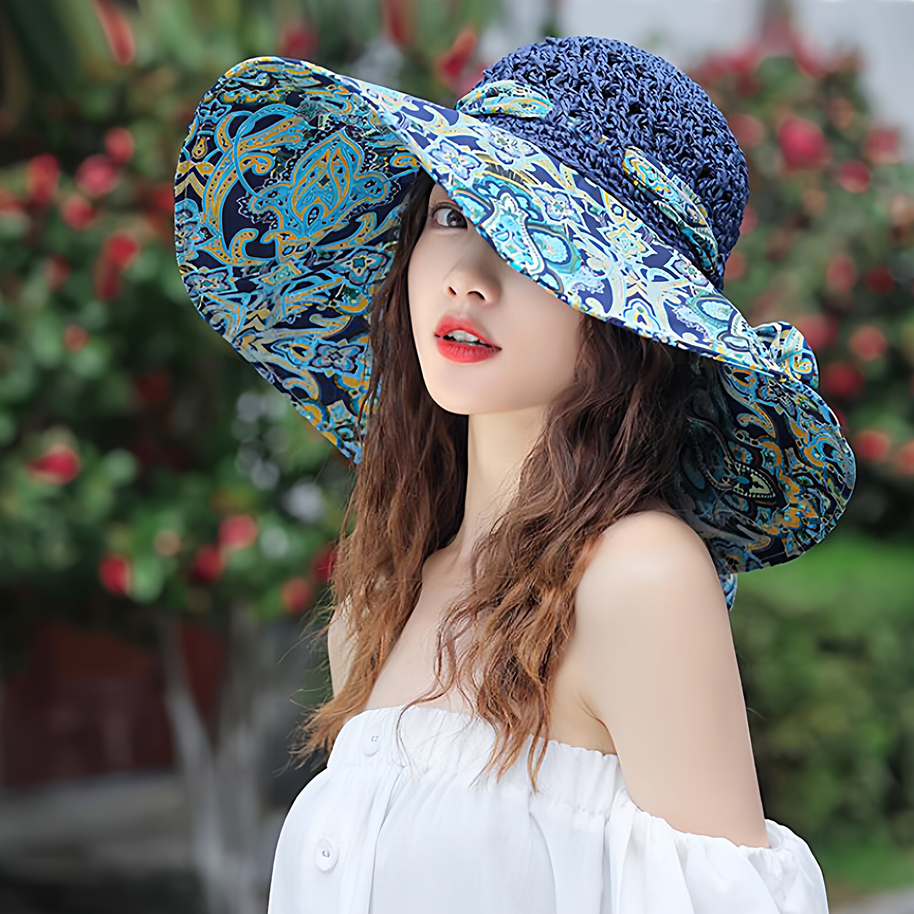 防晒草帽女款民族风沙滩海边拍照