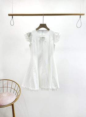 VANE拼接假两件连衣裙2025夏装新款韩版气质时尚显瘦中长裙25860