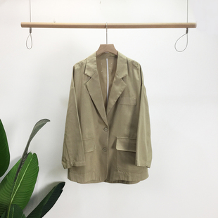 8099 宽松大口袋后背刺绣西装 SELF百搭单排扣时尚 西服2025秋冬新款
