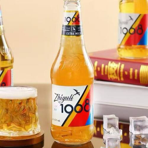 俄罗斯原装进口1968经典啤酒高档酌力黄啤酒430ml瓶麦汁浓度11.3