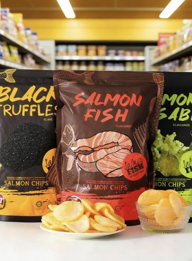马来西亚进口大马赞赞来黑松露芥末原味三文鱼片网红休闲膨化零食