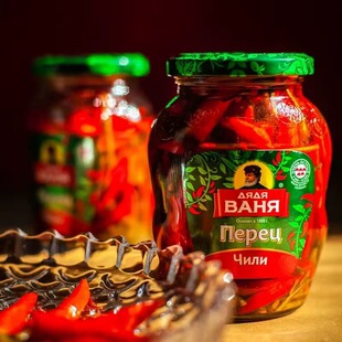 俄罗斯进口瓦尼亚老爹腌红辣椒下饭菜咸菜拌饭即食爽口开胃菜340g