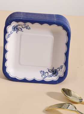 一次性纸碟蛋糕纸碟家用吐骨碟食品级餐具盘户外烧烤野餐果盘零食