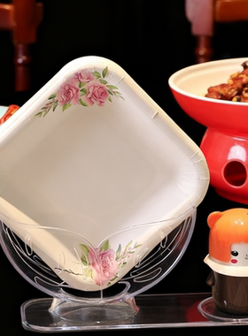 一次性吐骨碟加厚家用骨头纸盘子食品级水果盘碟桌面垃圾餐盘聚餐