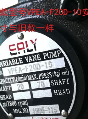 VPEA-F20D-10叶片泵 VARIABLE VANE PUMP油压泵EALY  VDC-1A-F30D