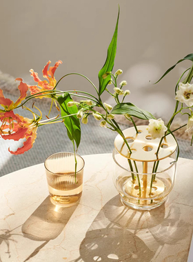 丹麦进口Fritz Hansen Ikebana黄铜花瓶日式花器插花神器装饰摆件