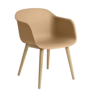 川至悦来 丹麦进口MUUTO Fiber Armchair 餐厅实木靠背扶手椅子