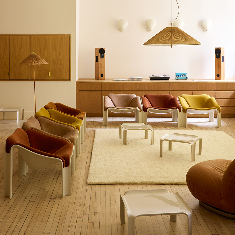 【现货】丹麦GUBI F300沙发椅休闲椅漏斗型餐椅软包皮革