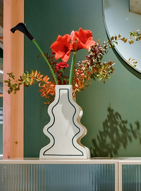 Ferm Living Paste Vase陶瓷花瓶家用创意插花器餐桌玄关装饰摆件