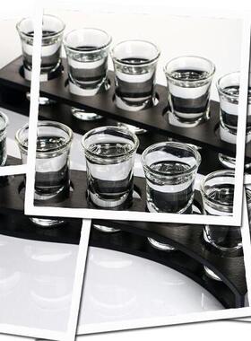 白酒杯B52子弹杯架套装 个性黑色酒吧用云吞杯烈酒杯烧酒玻璃杯子