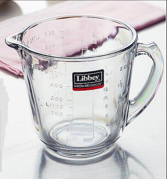 Libbey/利比进口玻璃量杯带刻度计量牛奶烘培杯微波炉加热带手柄