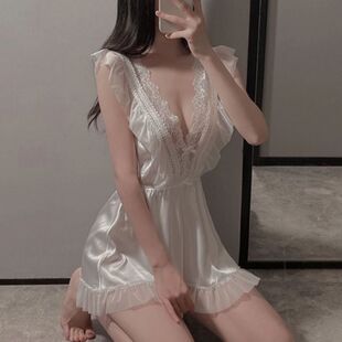 YTX性感情趣内衣女睡裙冬季 蕾丝吊带睡衣家居服 小胸纯欲春秋款