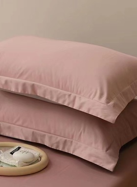 新疆棉磨毛水洗棉枕套纯棉加厚一对纯色日系无印简约4874单人一只