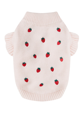 UNLEASHED韩国ins风狗狗秋冬保暖居家草莓毛衣马尔济斯宠物衣服