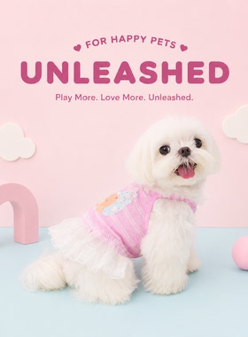 UNLEASHED狗狗夏季连衣裙tutu裙可爱吊带背心薄款宠物狗狗衣服