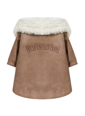 UNLEASHED韩国狗狗麂皮绒浮雕印花外套秋冬保暖马尔济斯宠物衣服