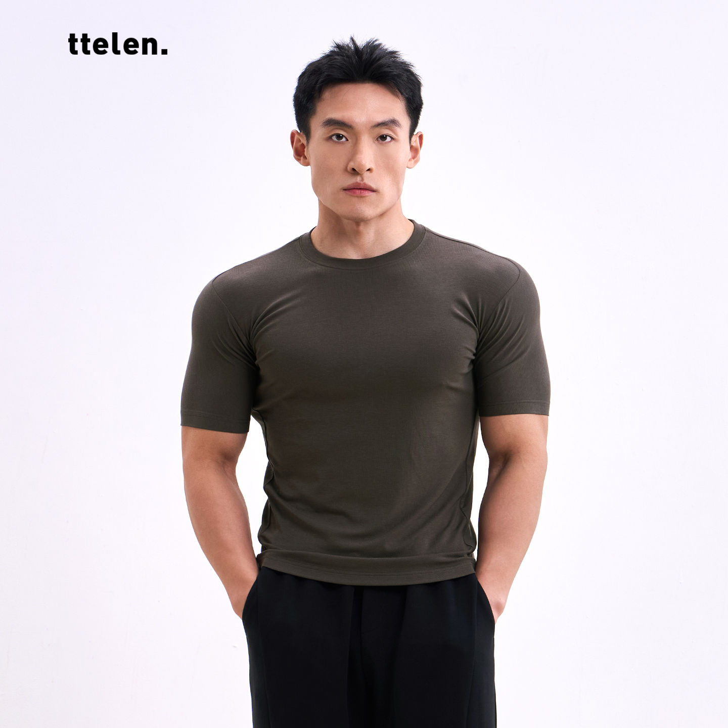 澳洲羊毛显大修身弹力短袖T恤夏