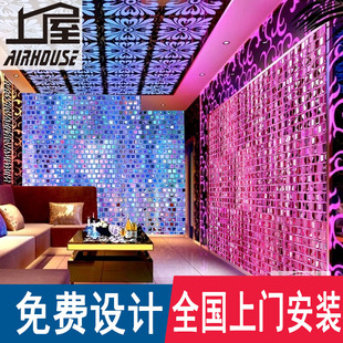 KTV酒吧歌厅闪光墙布马赛克瓷砖壁纸网红拍照打卡墙装饰背景壁纸