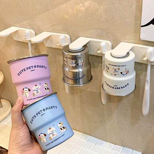 多巴胺卡通小狗磁吸式漱口杯情侣