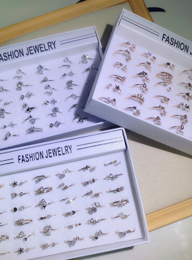 女铜锆石日韩风开口戒指保色