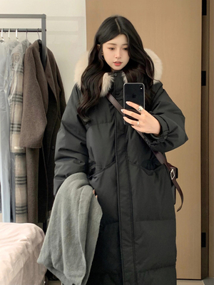 湘方松女式中长羽绒棉衣2025新款超好看棉衣韩式宽松加厚棉衣