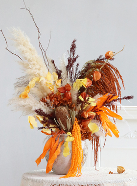 秋冬班克木芦苇花束创意插花