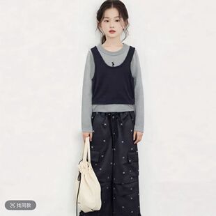 小女孩时尚炸街童装裤子上衣搭配一整套女童幼儿园穿搭韩系慵懒风