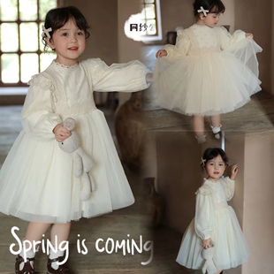 女童富家千金感裙子奶呼呼秋季2024新款轻奢高级感入秋连衣裙韩式