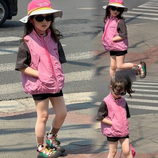 女童独特超好看马甲春夏轻薄款春秋外穿时尚洋气百搭韩版又酷又飒