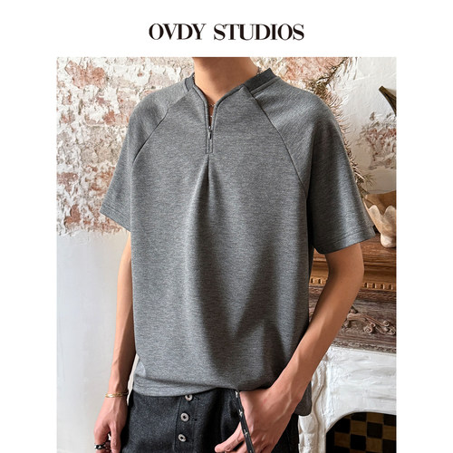 OVDY高级感短袖T恤男休闲百搭