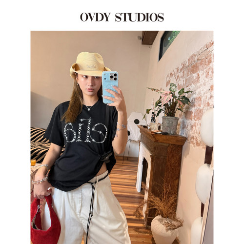 OVDY短袖凉感莱赛尔T恤珍珠设计