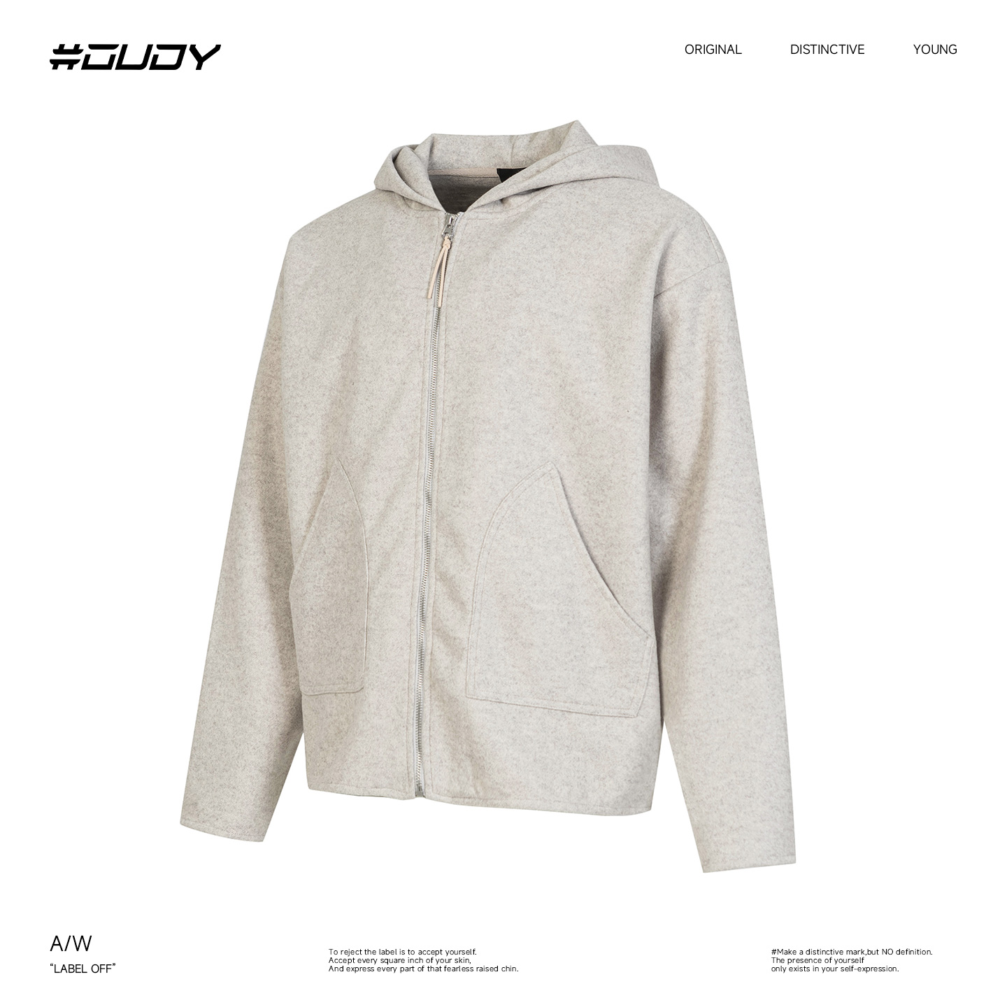 OVDY老钱风连帽卫衣休闲开衫外套