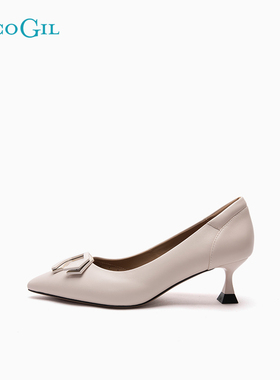 PACO GIL女鞋2025年秋季新款尖头羊皮酒杯跟通勤上班工作鞋高跟鞋