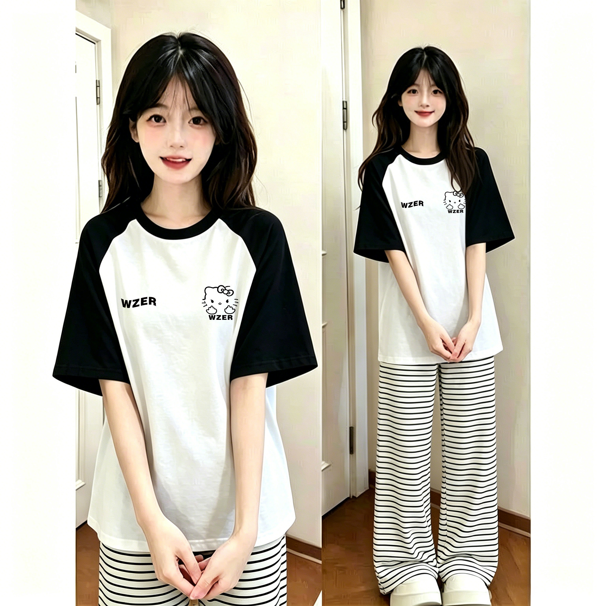 盐系穿搭休闲运动套装女夏季学生
