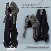 裤 休闲运动工装 衬衫 三件套装 早秋穿搭一整套新款 女 高级感辣妹长袖