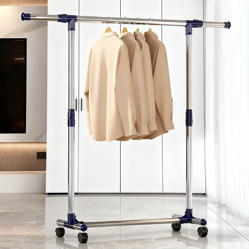 不锈钢单杆落地晾衣架