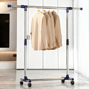 晾衣架落地室内家用简易挂衣架加粗加厚不锈钢卧室宿舍阳台晒衣架