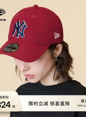 New Era纽亦华26新品MLB棒球帽复古软顶红色NE940