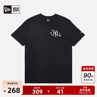 MLB短袖 新款 圆领雏菊NY印花T恤纯棉男女宽松潮 Era纽亦华秋季 New