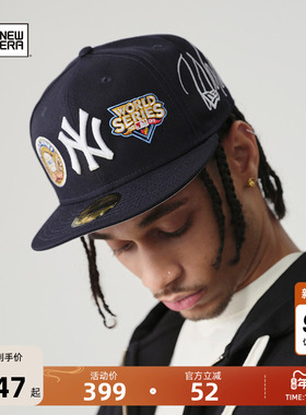 New Era纽亦华MLB冠军棒球帽子NY硬顶全封刺绣5950平檐鸭舌帽街头