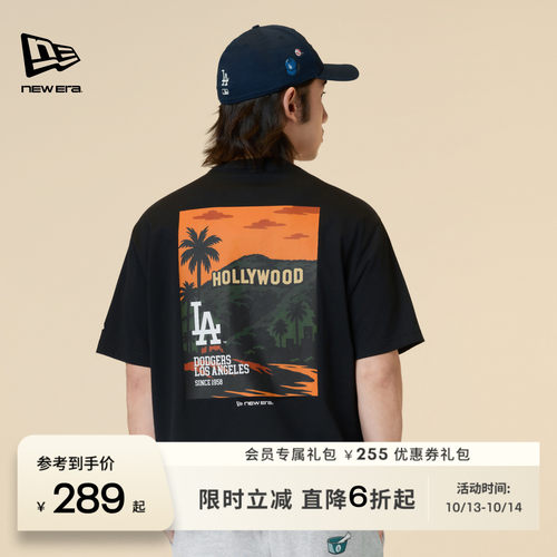 NEW ERA纽亦华2026新款MLB好莱坞街景印花上衣潮流短袖T恤NE