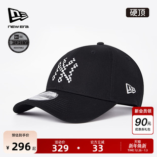 New Era纽亦华秋冬重磅MLB棒球帽男女NY格纹刺绣硬顶帽潮940出街