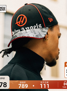 NEW ERA X HAAS X PALM ANGELS联名棒球帽弯檐哈斯车队户外赛车潮