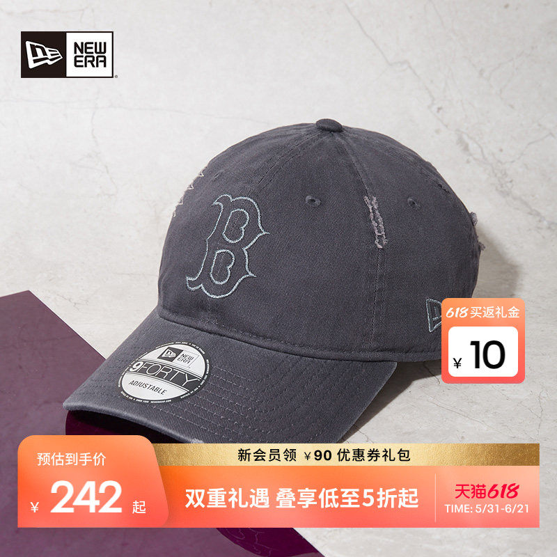 New Era纽亦华春夏MLB做旧棒球帽软顶男女复古弯檐帽NE940