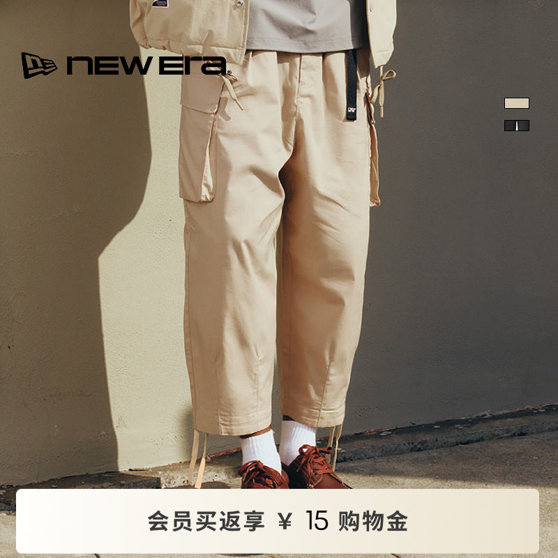 NEW ERA纽亦华26新品都市探险梭织松紧织带卡扣运动工装裤男女NE