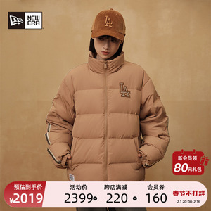 New Era纽亦华2023冬季新款MLB复古面包羽绒服NY情侣加厚保暖潮