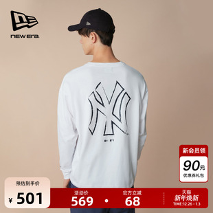 T恤圆领印花简约休闲男女宽松NY MLB长袖 NewEra纽亦华2025秋季 新款